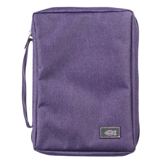 Bible Cover Value Purple Ichthus Patch: Medium