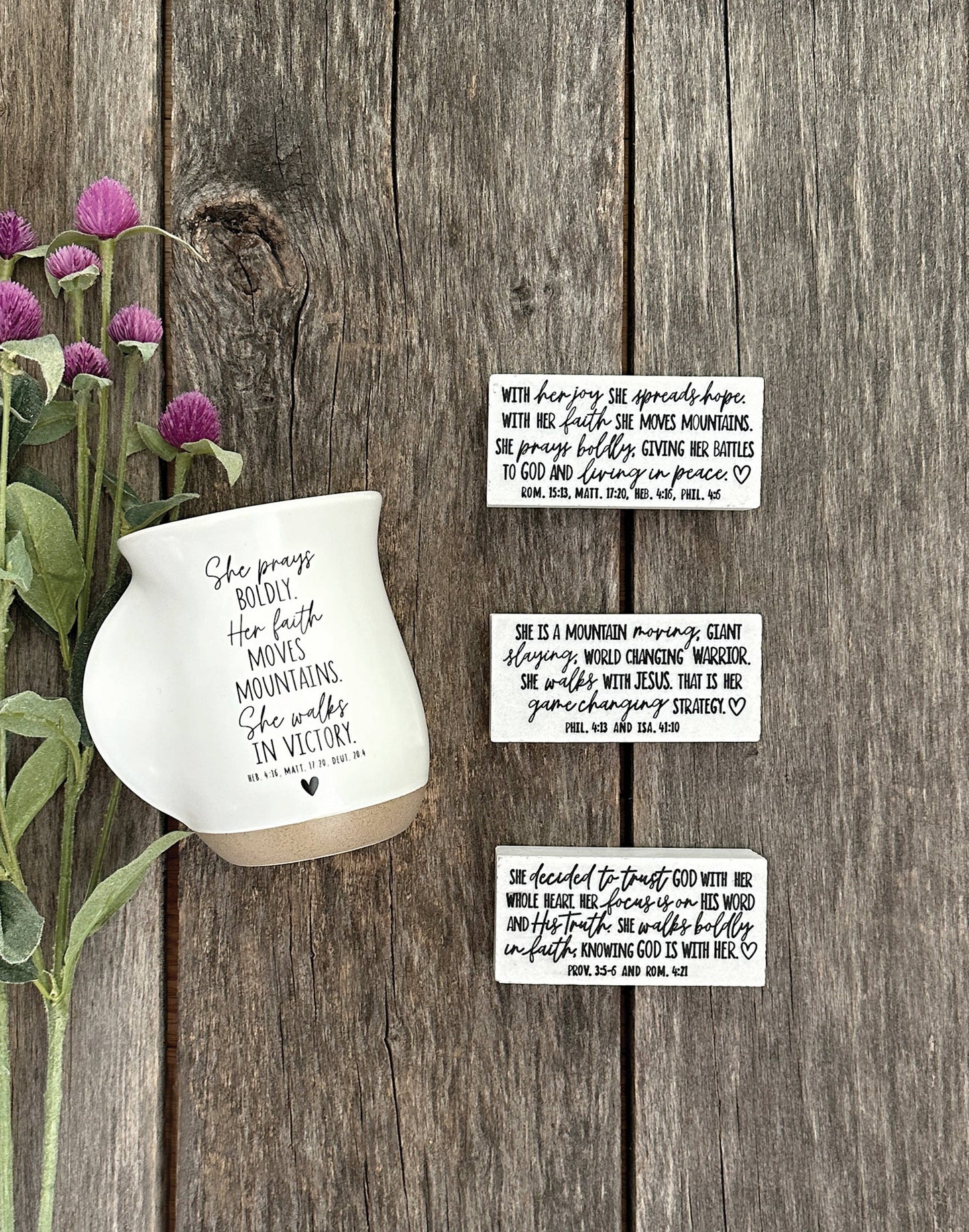 LCP Scripture Block 'She Trusts God' Decorative Object