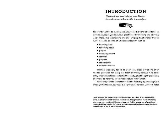 Know Your Bible Devotions for Teen Guys