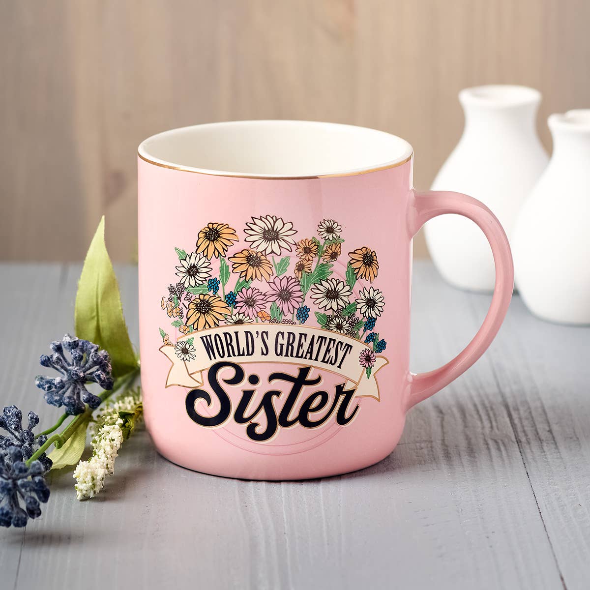 Mug Pink/White Daisies World's Greatest Sister