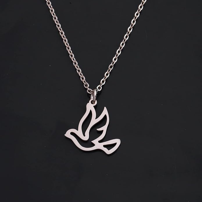 Soaring Dove Necklace-Rose Gold