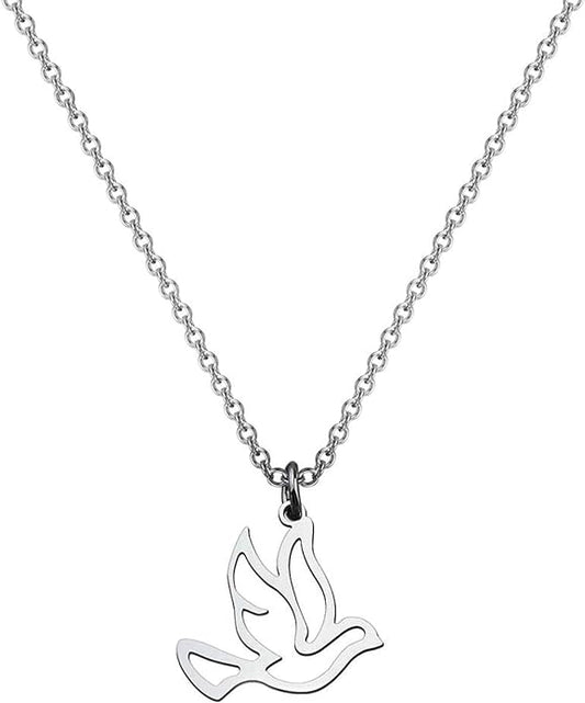 Soaring Dove Necklace-Silver