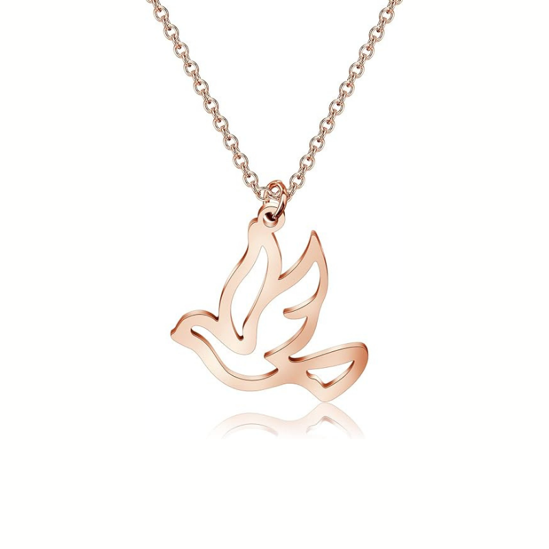 Soaring Dove Necklace-Rose Gold