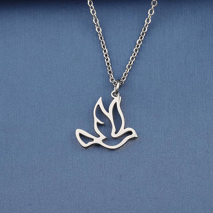 Soaring Dove Necklace-Silver