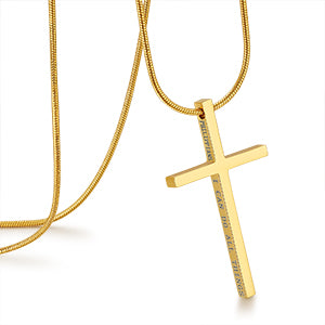 I Can Do All Things...-Men's Gold Cross Pendant Necklace