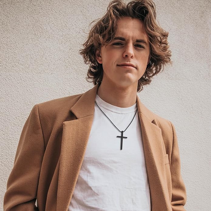 I Can Do All Things...-Men's Gold Cross Pendant Necklace