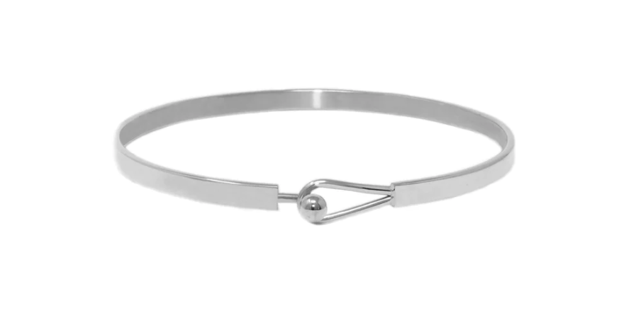 God Loves Me- Silver Thin Hook Bracelet