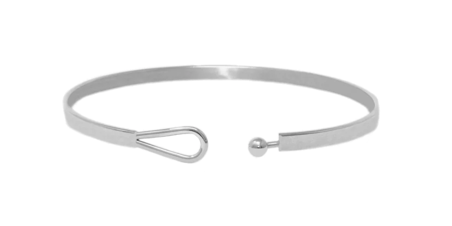 God Loves Me- Silver Thin Hook Bracelet