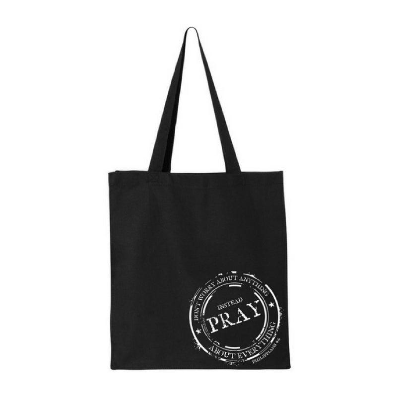 Instead Pray-Jumbo Canvas Shopper Tote