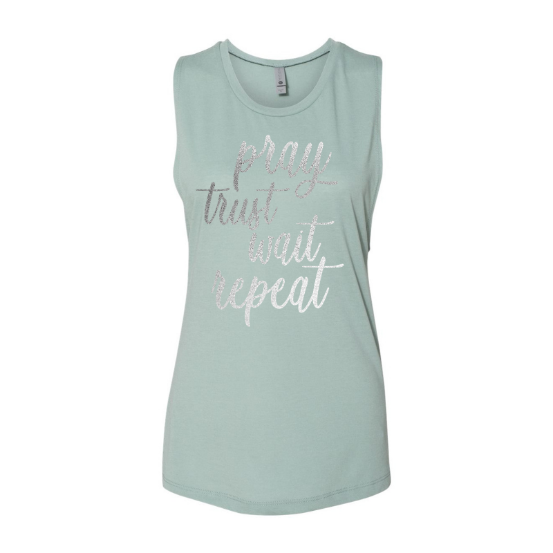 Pray. Trust. Wait. Repeat.- Women’s Festival Muscle Tank
