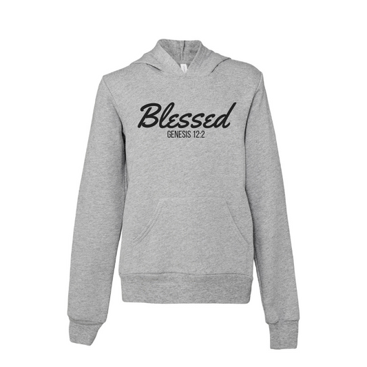 Blessed- Athletic Heather Youth Sponge Fleece Hoodie