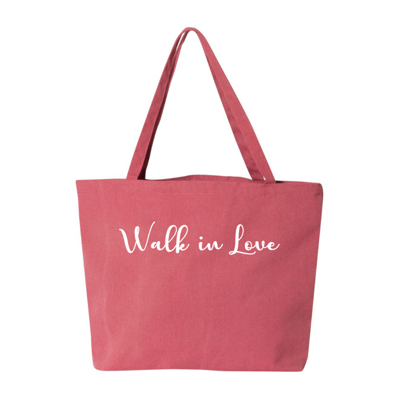 Walk in Love- Pigment Dyed Premium Canvas Tote