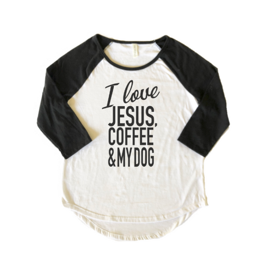 I love... -Women's White/Black 3/4 Sleeve Raglan