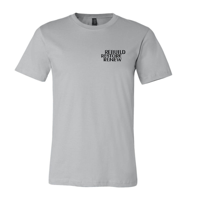 Rebuild, Restore, Renew- Silver Eco Hybrid Tee