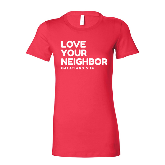 Neighbor-Ladies Red Fine Jersey Tee