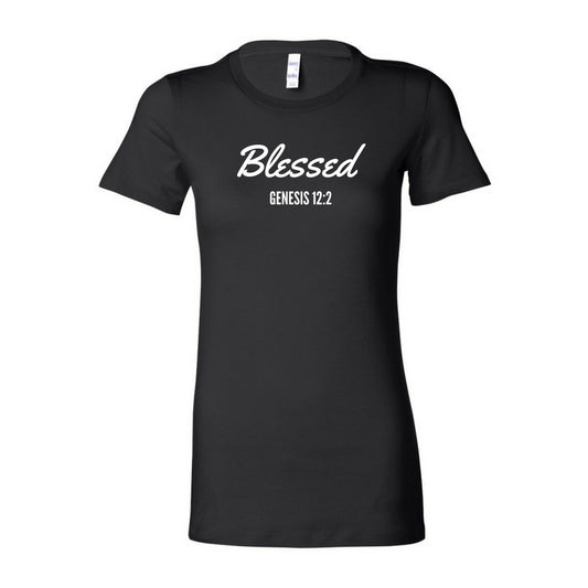 Blessed- Ladies Black Fine Jersey Tee