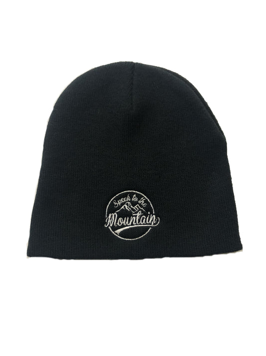 Speak to the Mountain- Black 8" Knit Beanie
