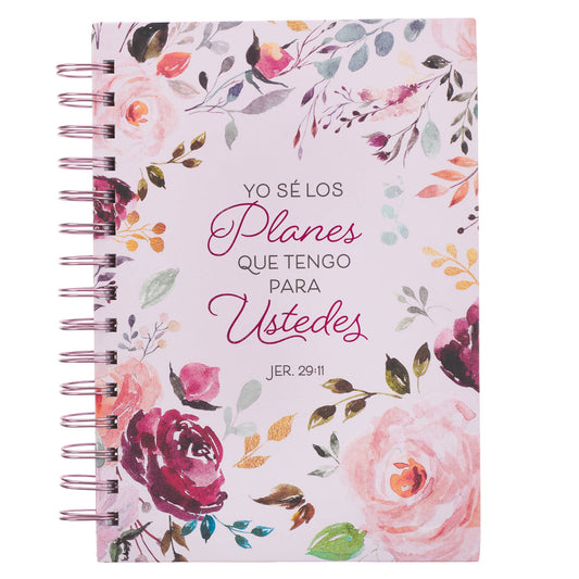 Diario Espiral Rosado Floral Los Planes Jer. 29:11