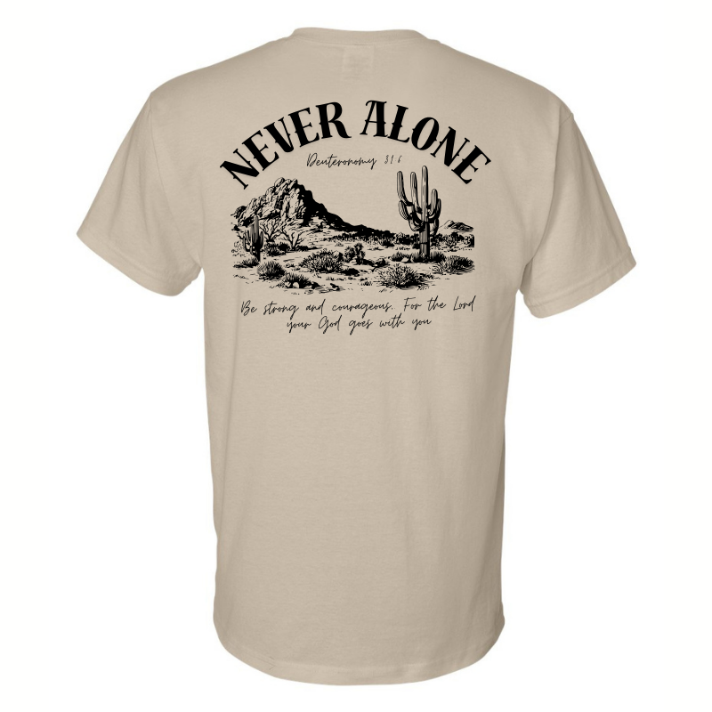 Never Alone-Sand Unisex Fine Jersey T-shirt