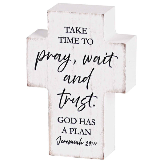 Tabletop Cross Take Time To Pray 3x4