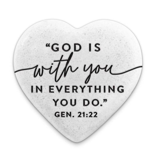 LCP Scripture Stone Heart God with You 2.25In