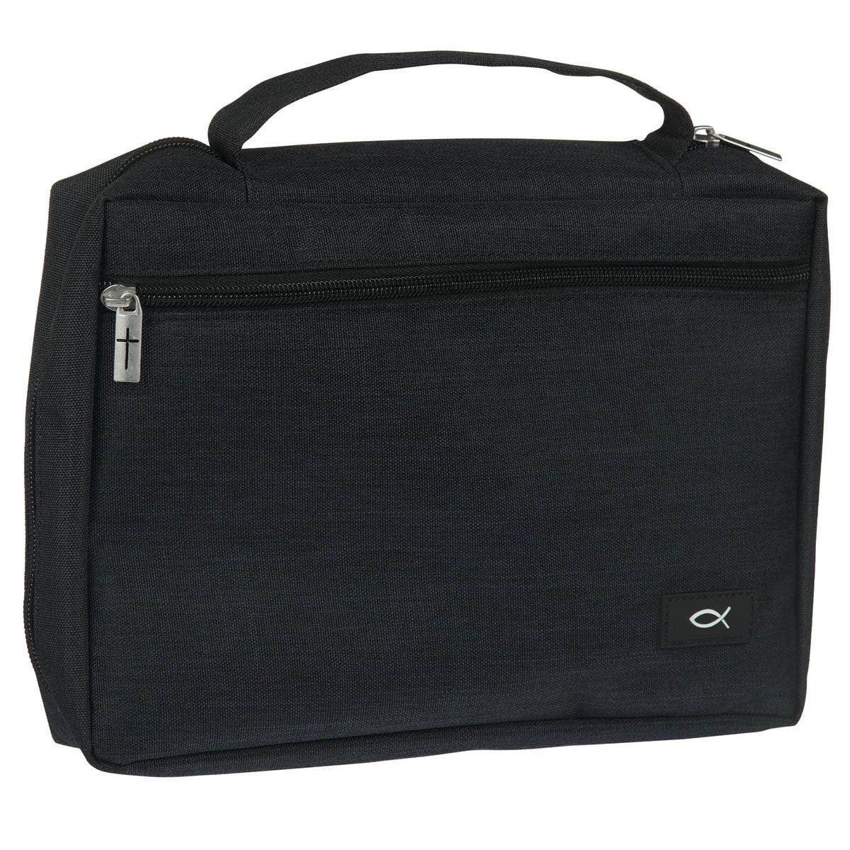Bible Cover Value Black Ichthus Patch: Large