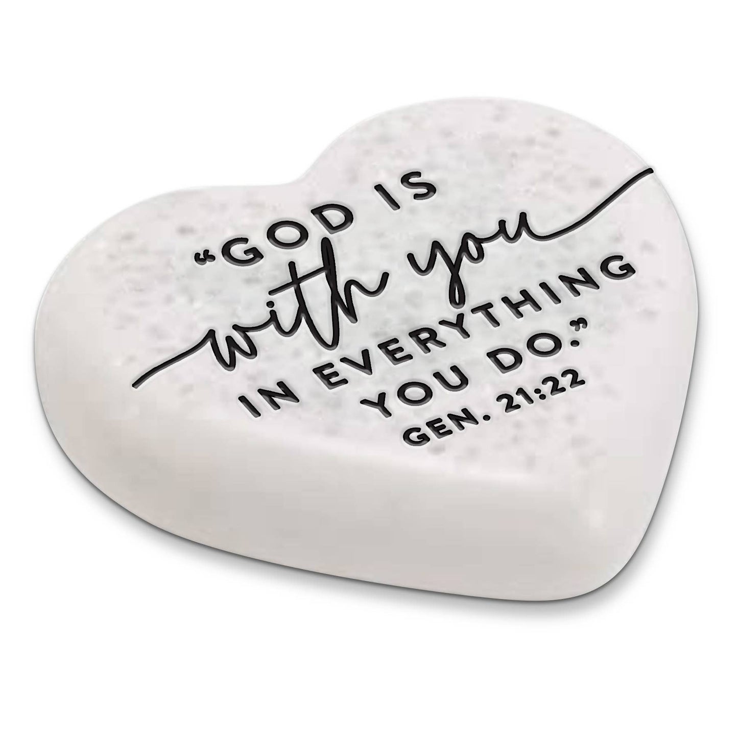 LCP Scripture Stone Heart God with You 2.25In