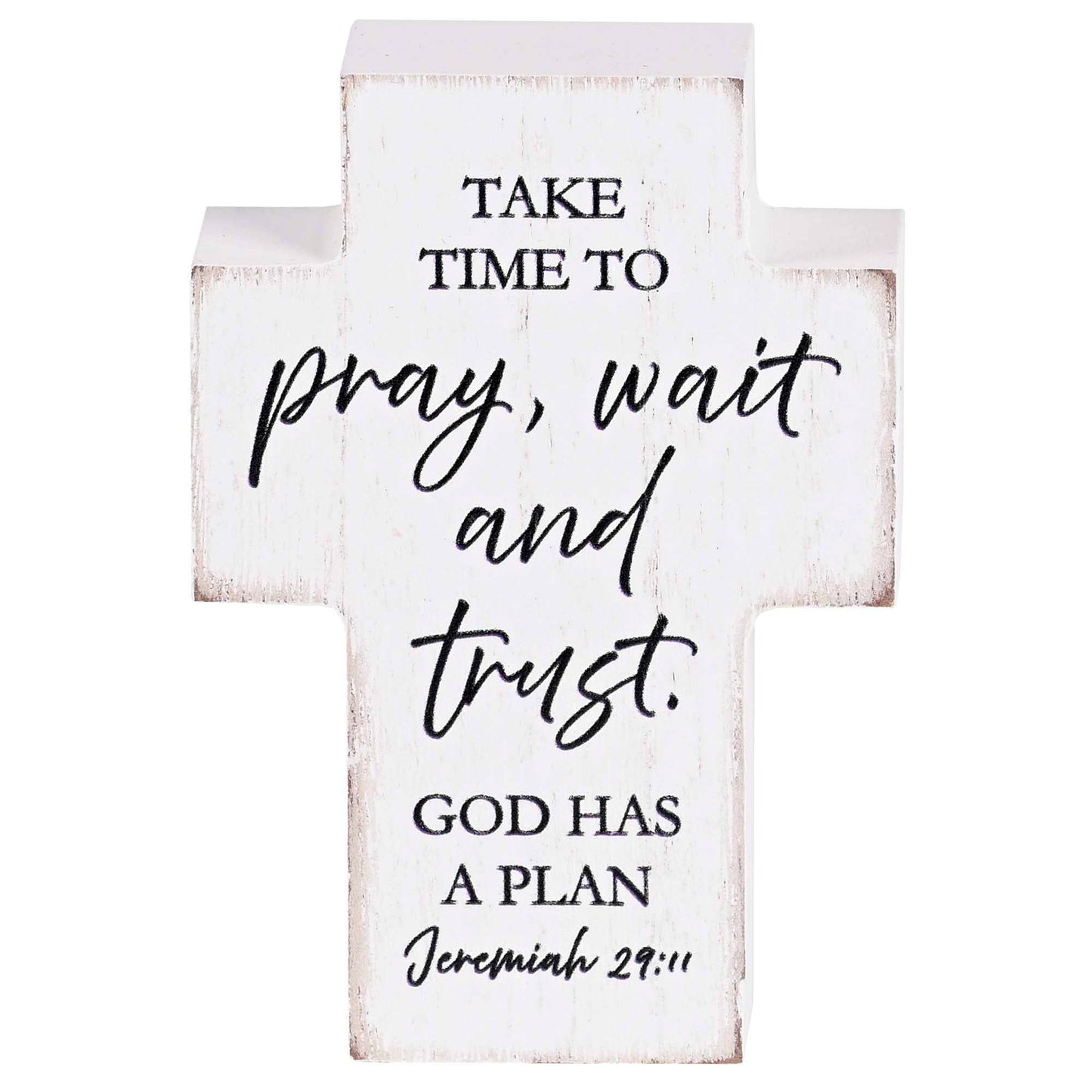 Tabletop Cross Take Time To Pray 3x4