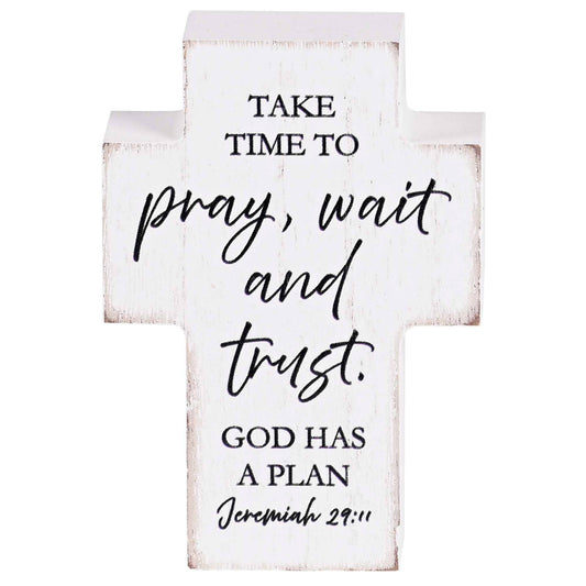 Tabletop Cross Take Time To Pray 3x4