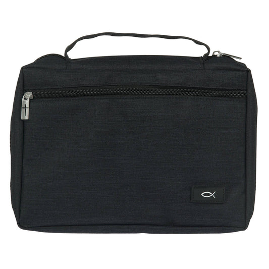 Bible Cover Value Black Ichthus Patch: Large