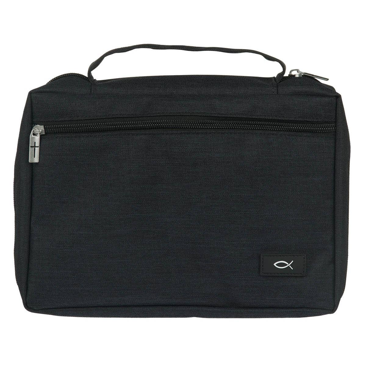 Bible Cover Value Black Ichthus Patch: Large