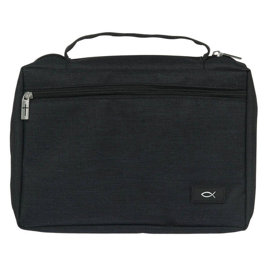 Bible Cover Value Black Ichthus Patch: Large