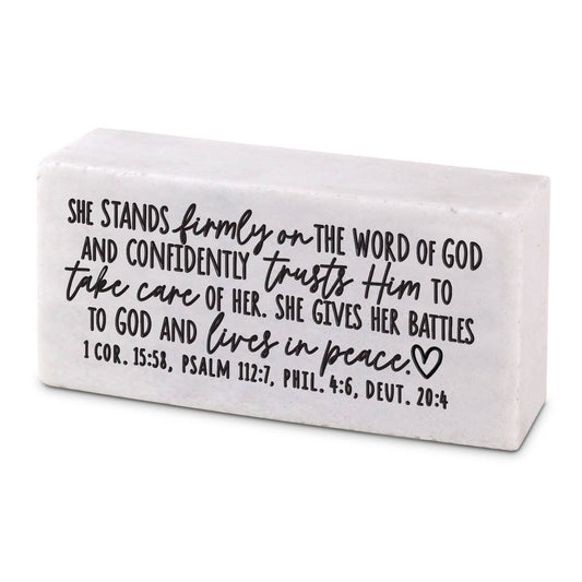 LCP Scripture Block She Stand Firmly On Word