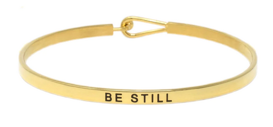 Be Still- Gold Thin Hook Bracelet