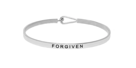Forgiven- Silver Thin Hook Bracelet