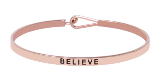 Believe- Rose Thin Hook Bracelet