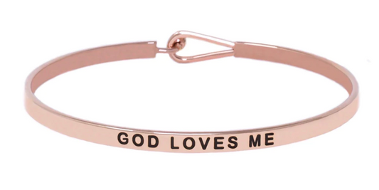 God Loves Me- Rose Thin Hook Bracelet