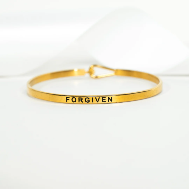 Forgiven- Gold Thin Hook Bracelet