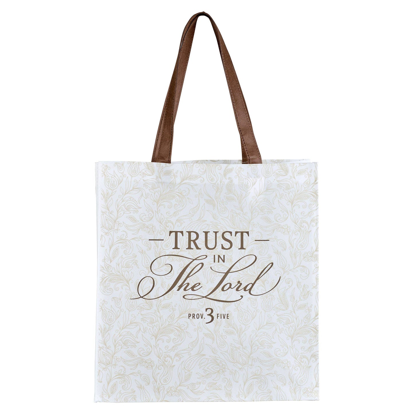 Tote White/Brown Trust in the Lord Prov. 3:5