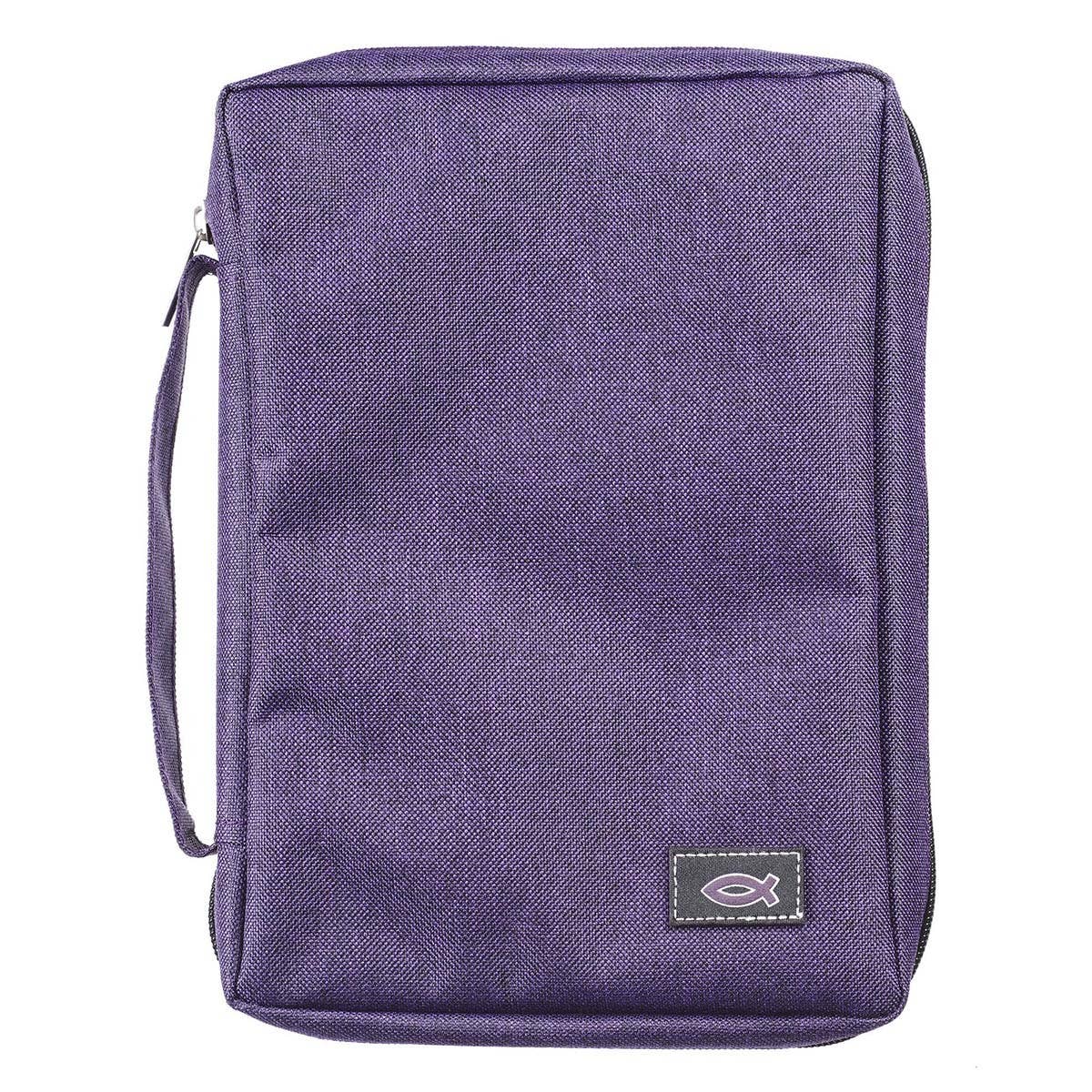 Bible Cover Value Purple Ichthus Patch: Medium