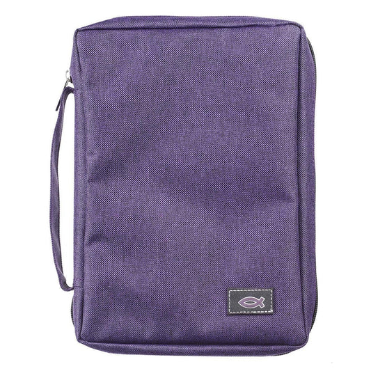 Bible Cover Value Purple Ichthus Patch: Medium