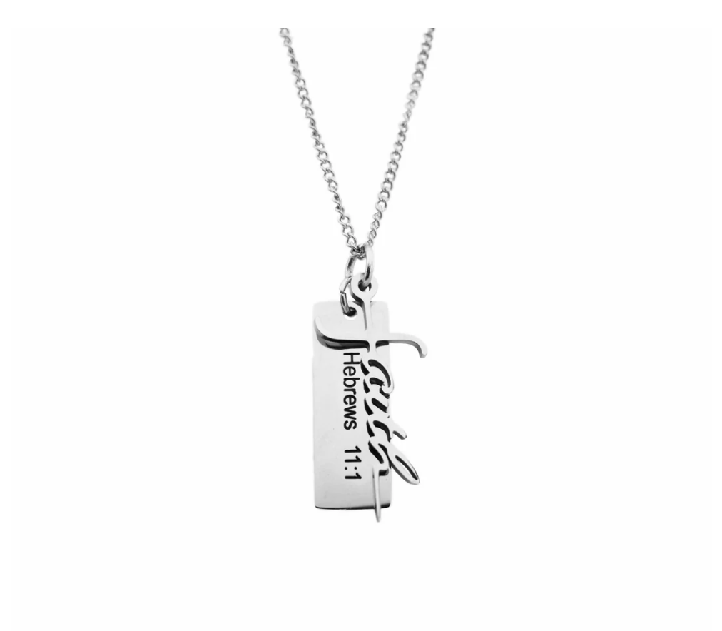 Faith- Silver Necklace With Verse Tag