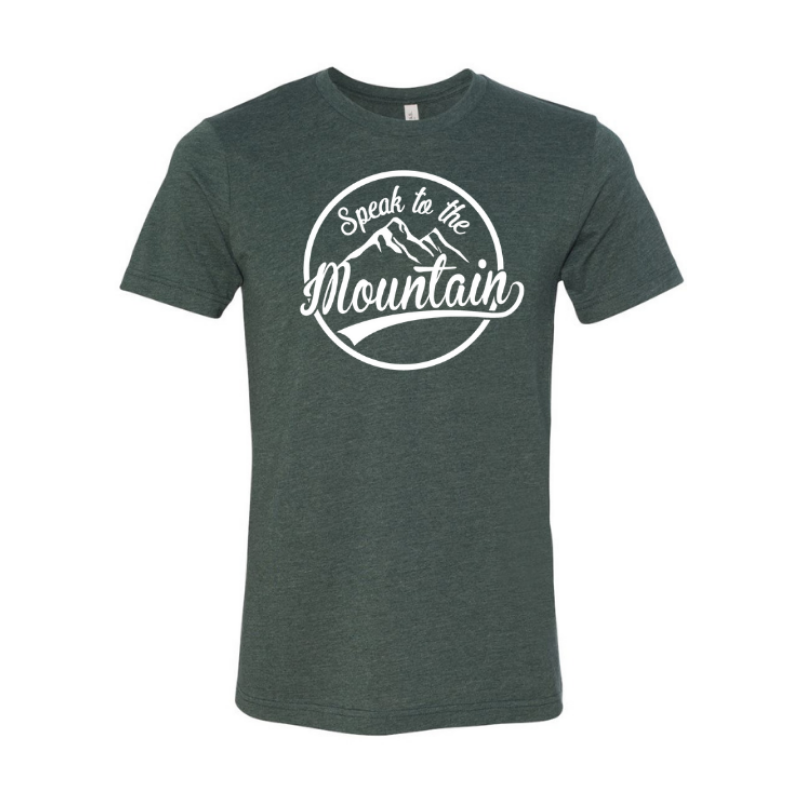 Speak to the Mountain-Heather Forest Unisex Fine Jersey T-shirt