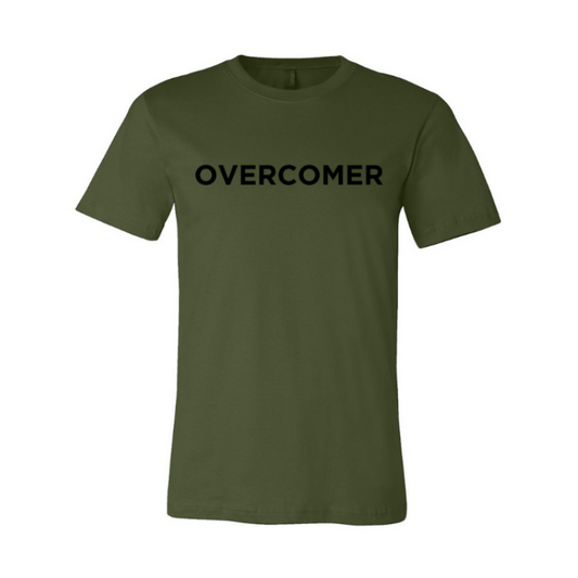 Overcomer- Military Green Unisex Short Sleeve Jersey Tee