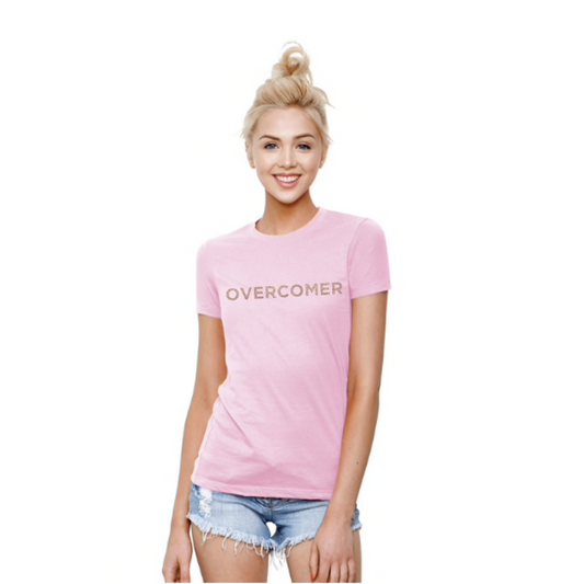 Overcomer-Ladies Pink Fine Jersey Tee