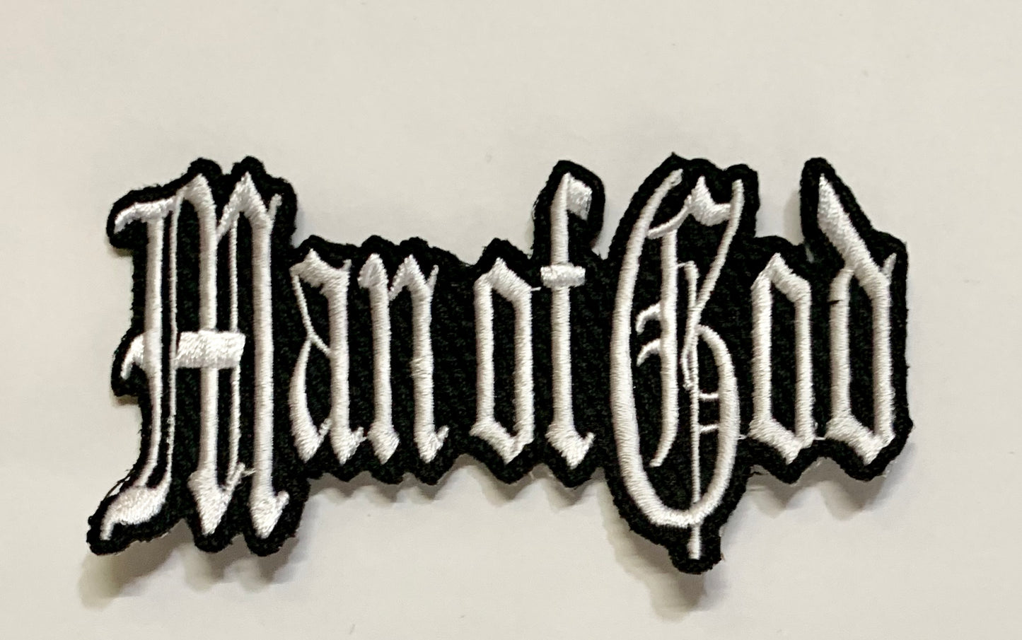 Man of God- White Embroidered Patch